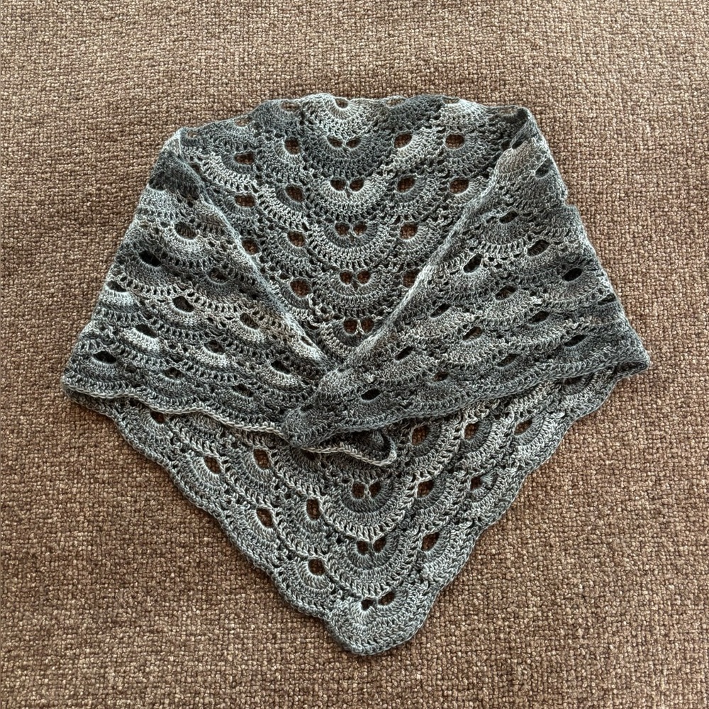Hand Crocheted Wool Shawl